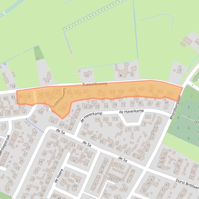 Kaart van postcodegebied 8181NG.