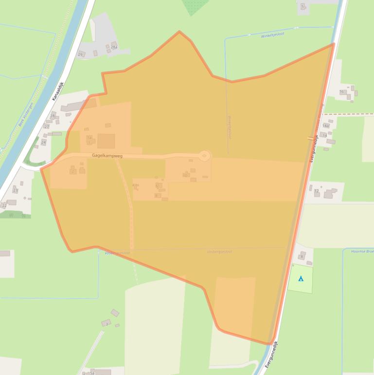 Kaart van postcodegebied 8181SR.