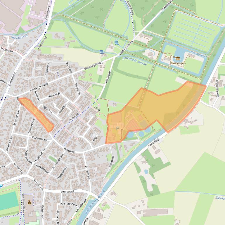 Kaart van postcodegebied 8181VK.