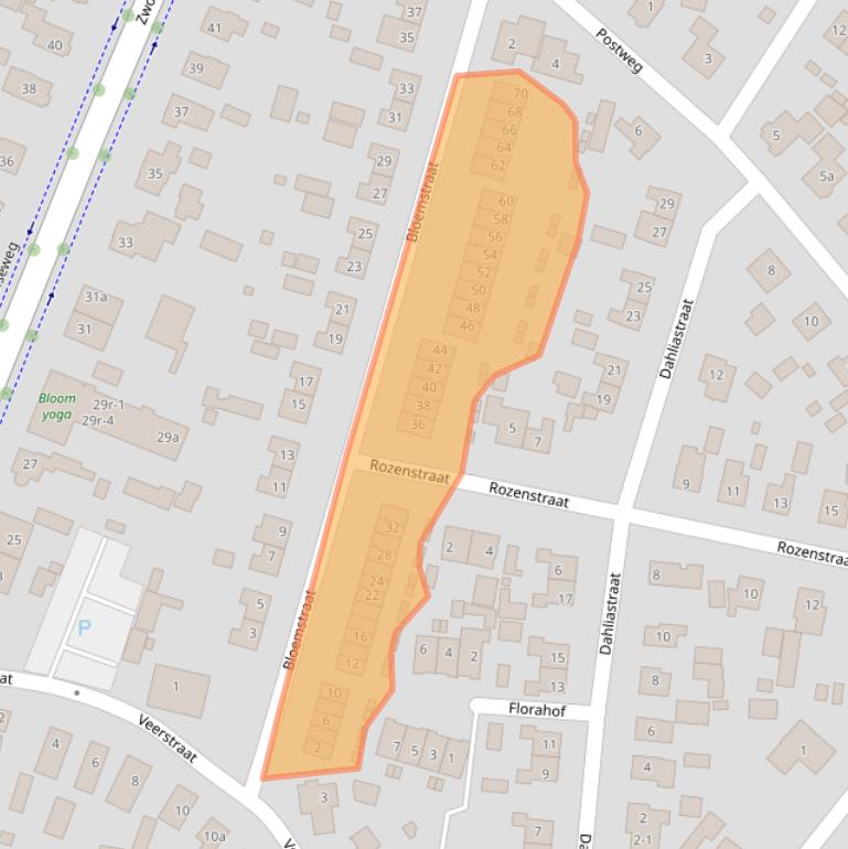 Kaart van postcodegebied 8181VP.