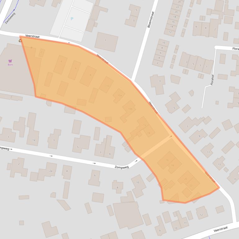 Kaart van postcodegebied 8181VT.