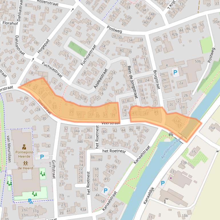 Kaart van postcodegebied 8181VV.