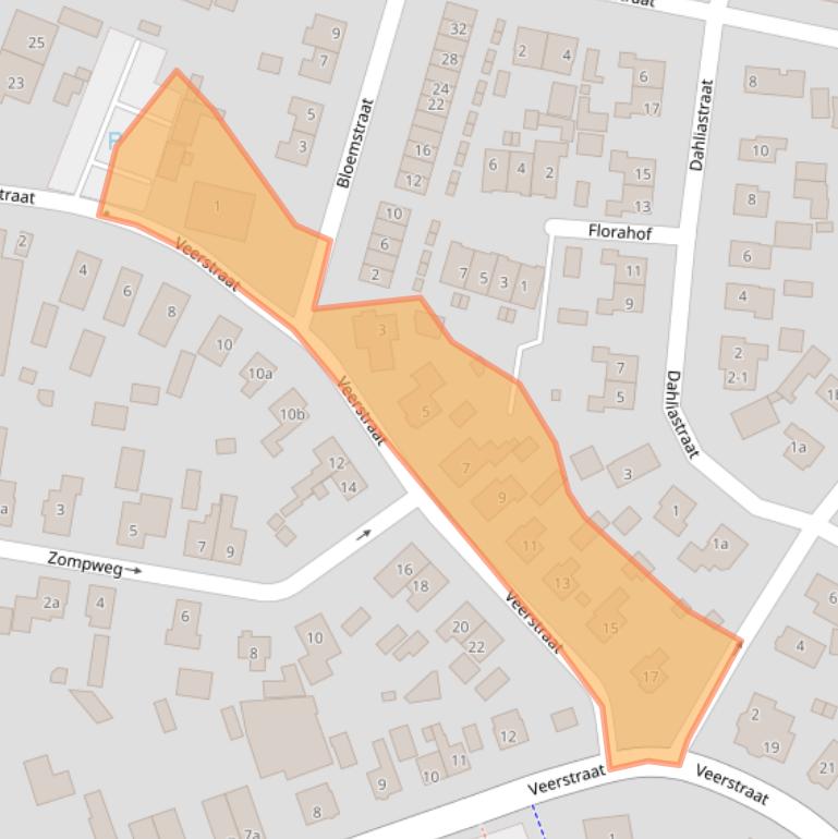 Kaart van postcodegebied 8181VW.