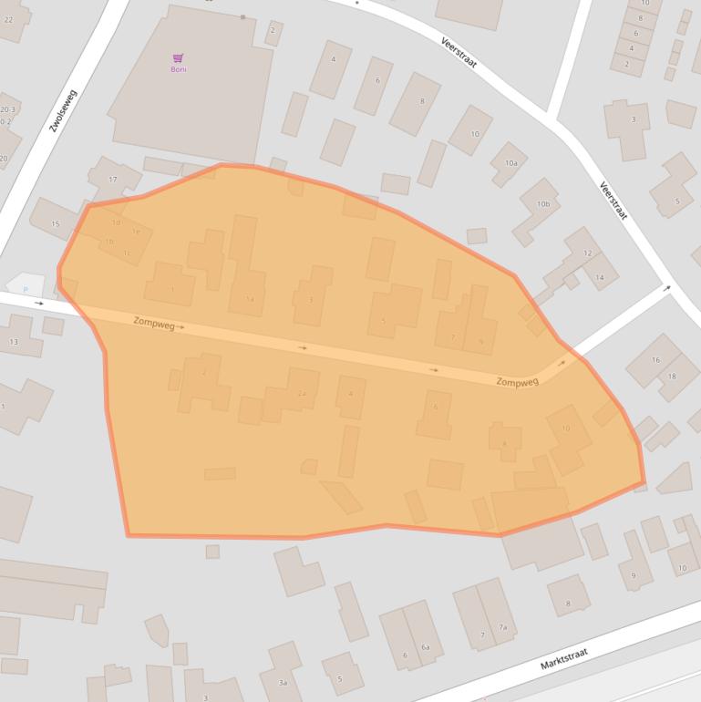 Kaart van postcodegebied 8181VX.
