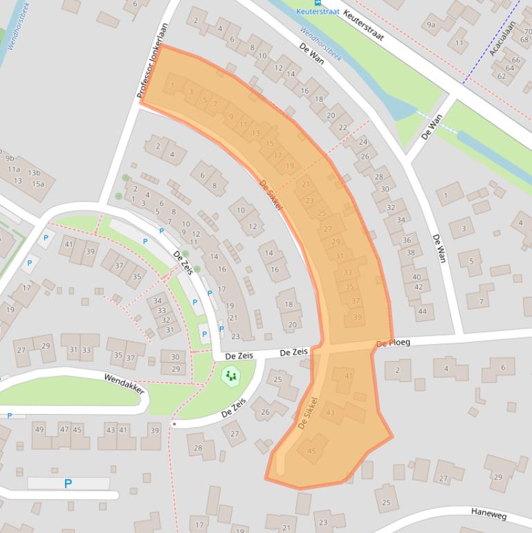 Kaart van postcodegebied 8181WD.