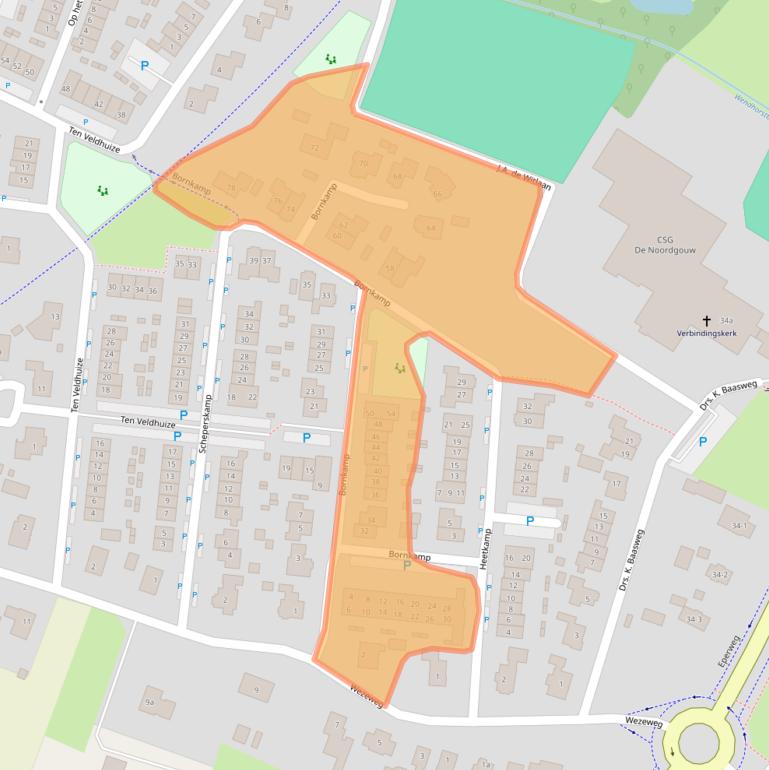 Kaart van postcodegebied 8181WT.