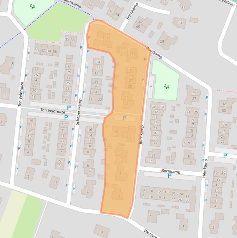 Kaart van postcodegebied 8181WV.