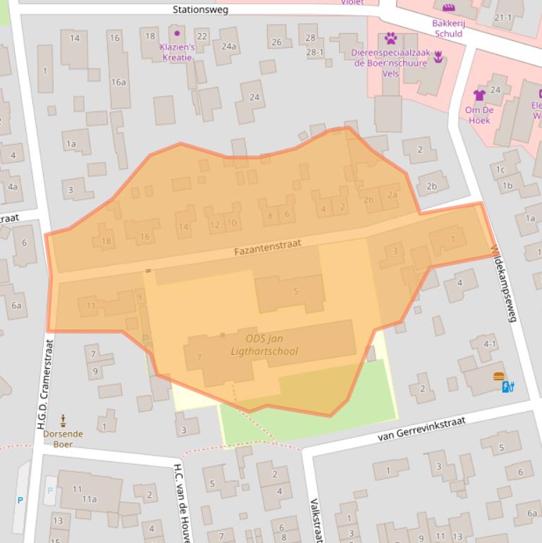 Kaart van postcodegebied 8191AJ.