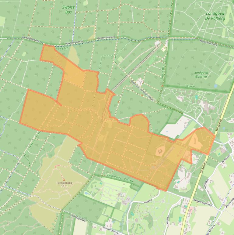 Kaart van postcodegebied 8191KG.