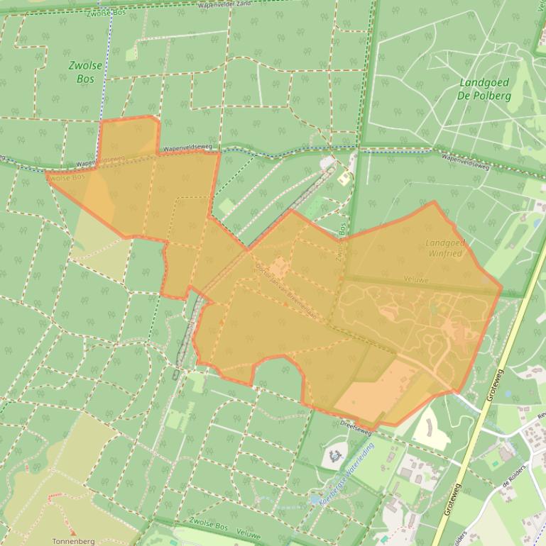 Kaart van postcodegebied 8191LA.