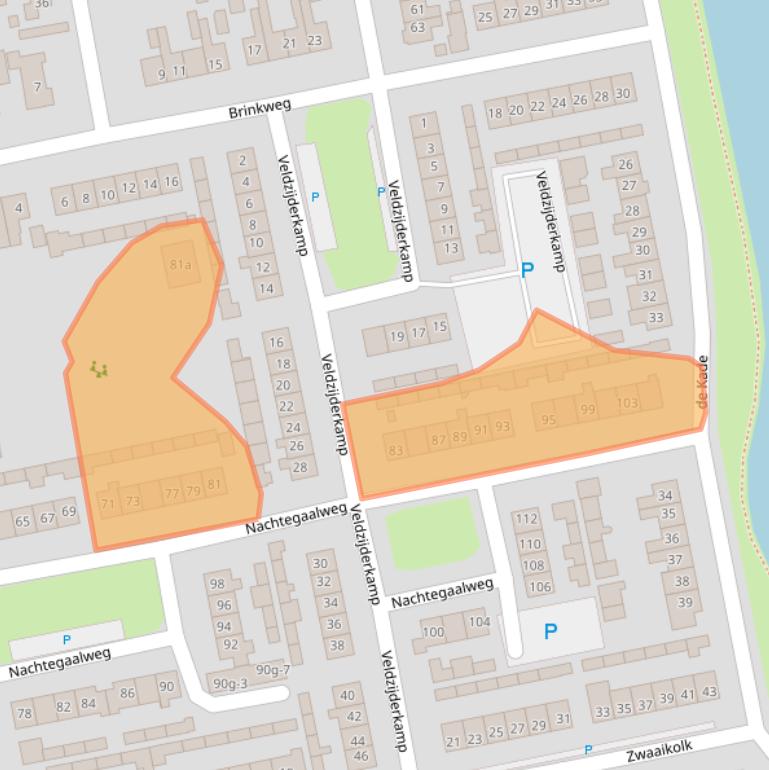 Kaart van postcodegebied 8191XV.