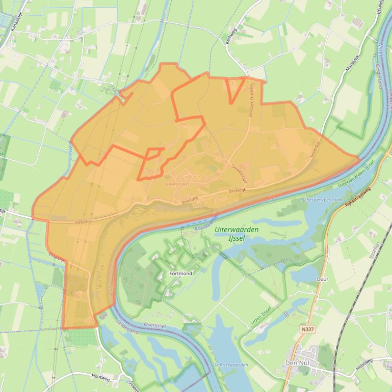 Kaartafbeelding, ingezoomd op postcodegebied 8194.