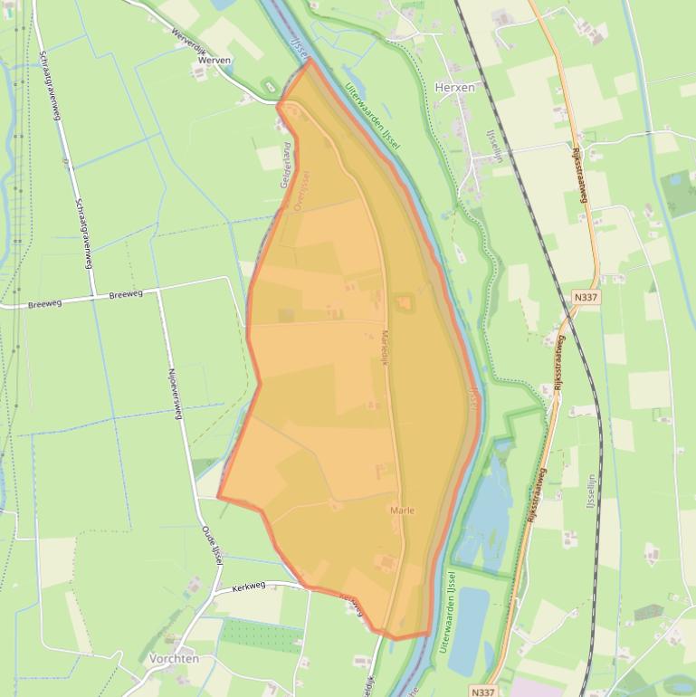 Kaart van postcodegebied 8198.