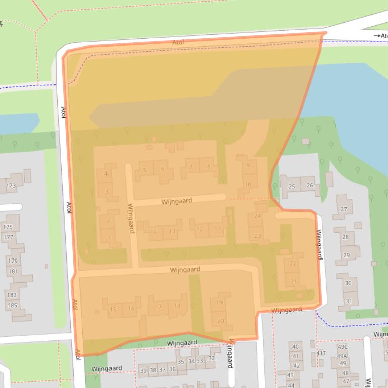 Kaart van postcodegebied 8212CB.