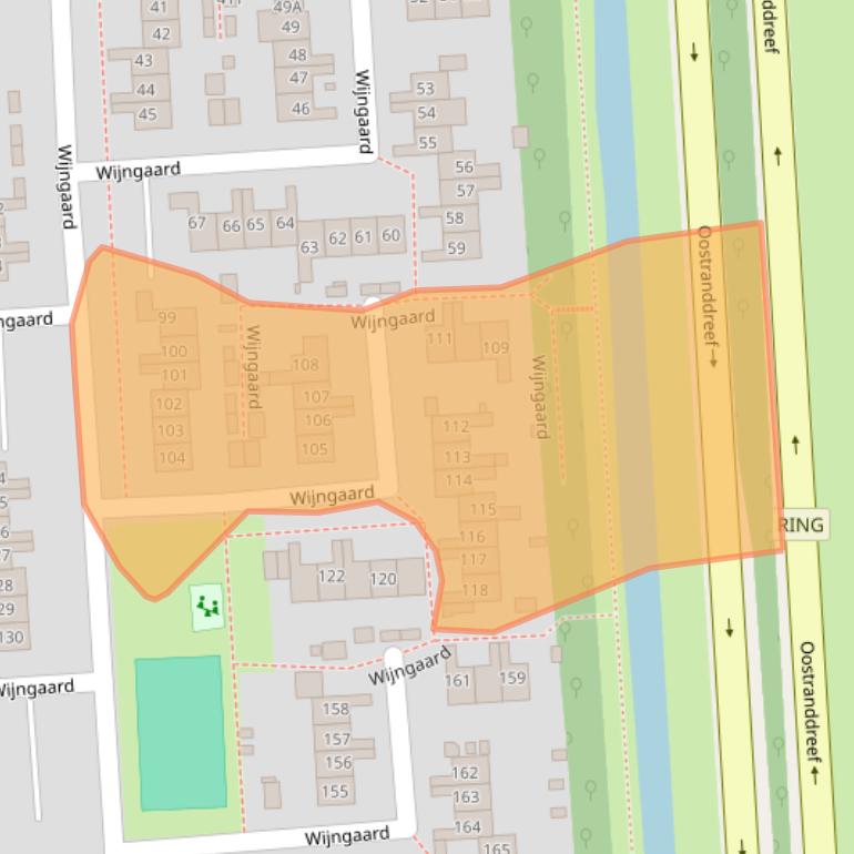 Kaart van postcodegebied 8212CG.