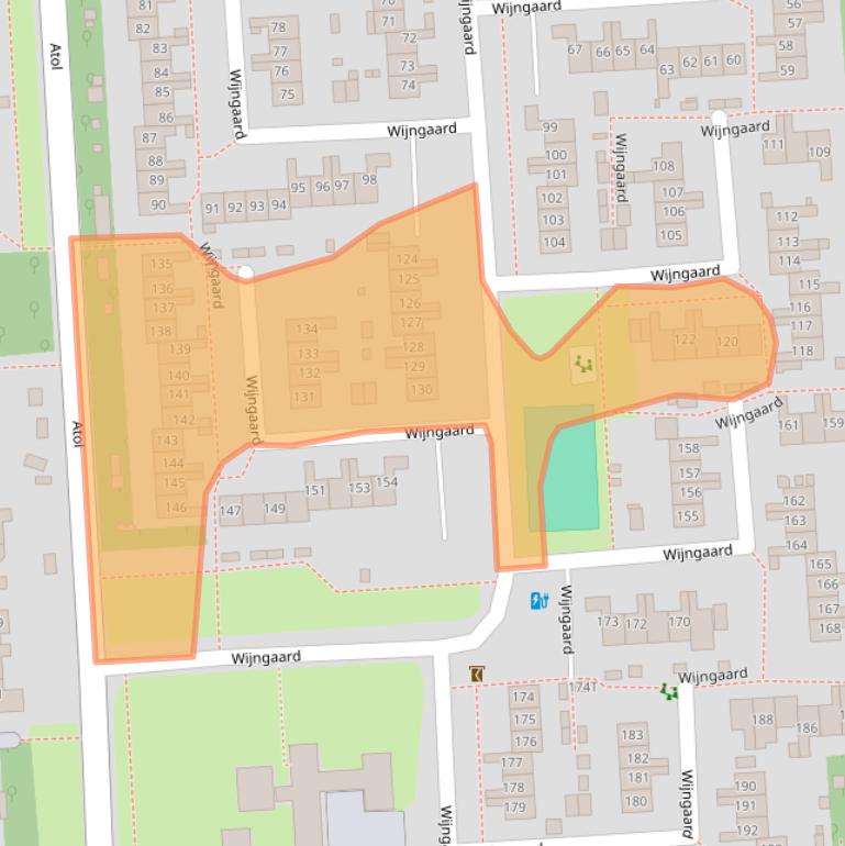 Kaart van postcodegebied 8212CH.