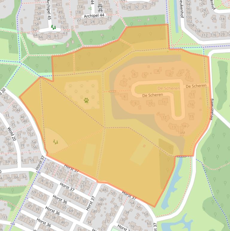 Kaart van postcodegebied 8212EA.