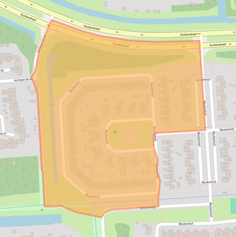 Kaart van postcodegebied 8212EB.