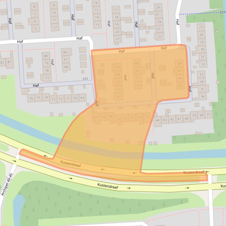Kaart van postcodegebied 8212XM.
