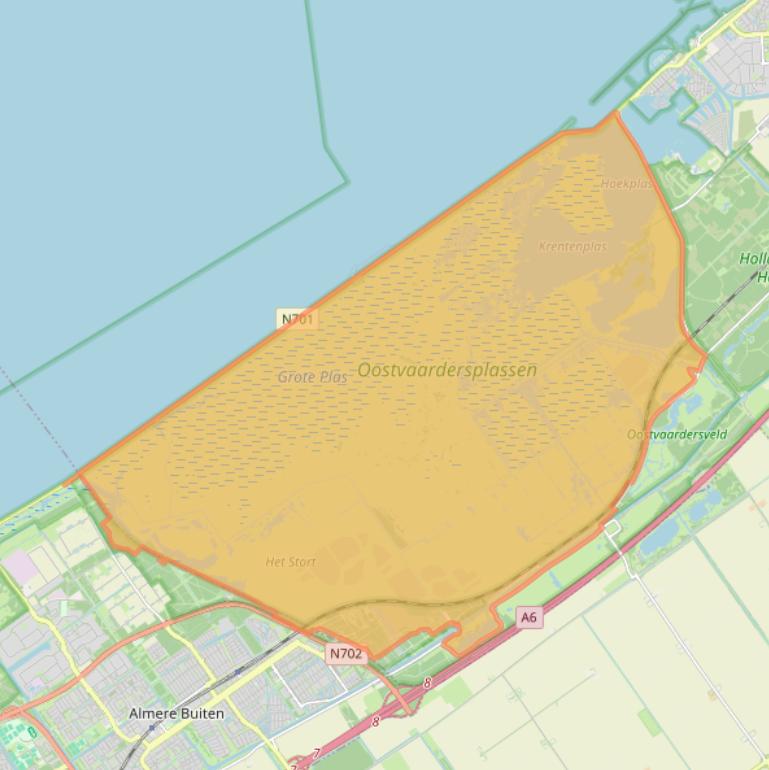 Kaart van postcodegebied 8218AA.