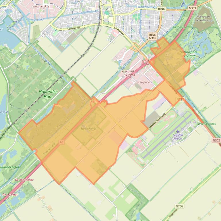 Kaart van postcodegebied 8218NA.