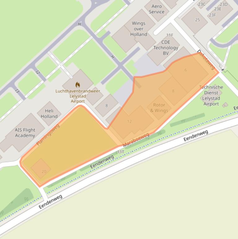 Kaart van postcodegebied 8218NV.