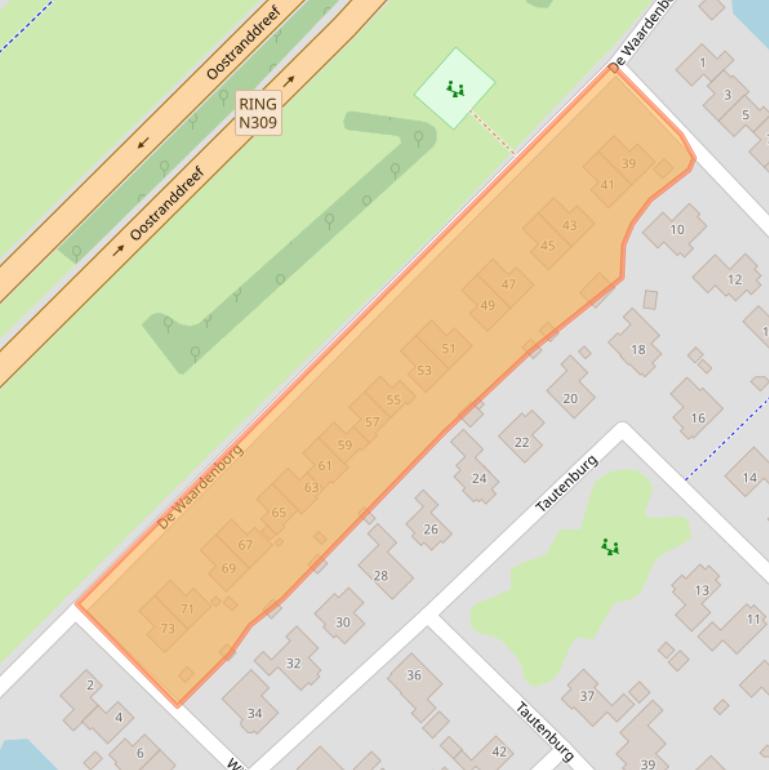 Kaart van postcodegebied 8219BC.