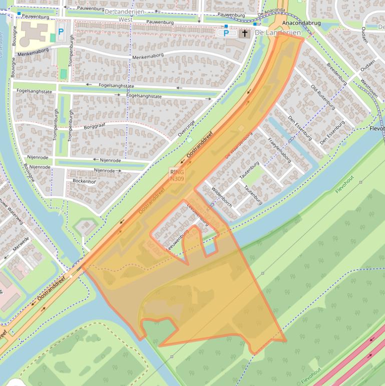 Kaart van postcodegebied 8219BN.