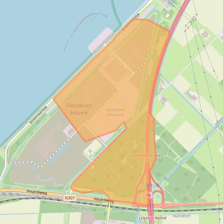 Kaart van postcodegebied 8221RJ.