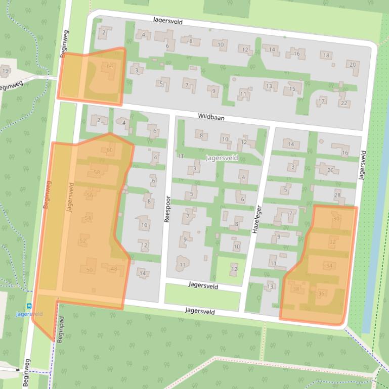 Kaart van postcodegebied 8222AC.