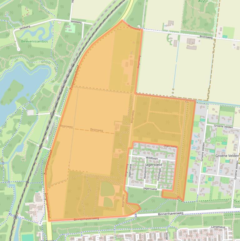 Kaart van postcodegebied 8222AJ.