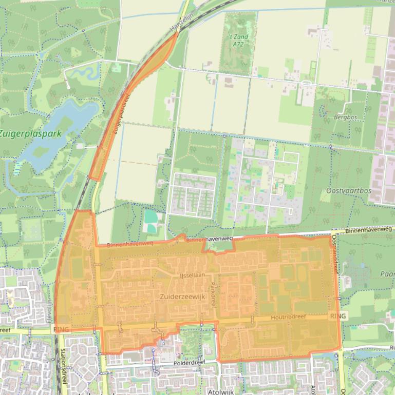 Kaart van postcodegebied 8223.