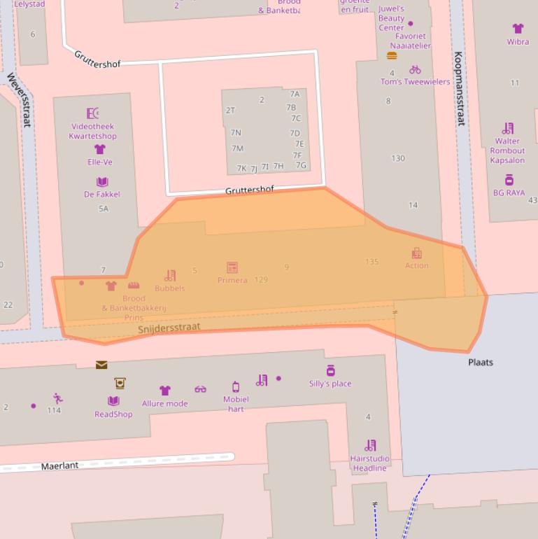 Kaart van postcodegebied 8223AA.