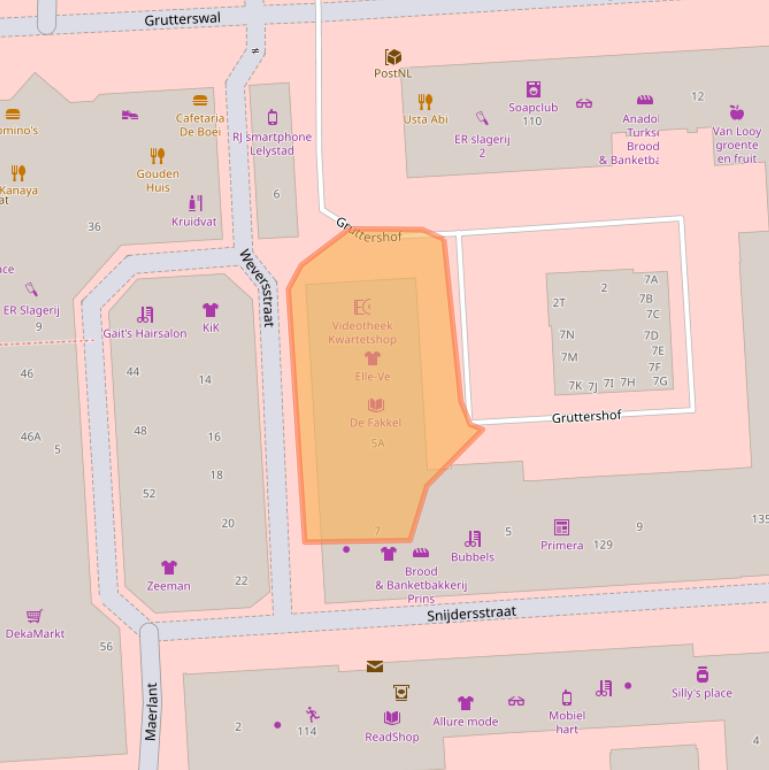 Kaart van postcodegebied 8223AB.