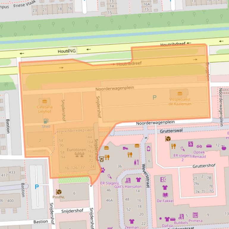 Kaart van postcodegebied 8223AL.