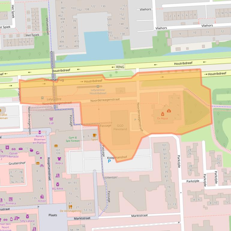 Kaart van postcodegebied 8223AM.