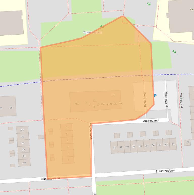 Kaart van postcodegebied 8223BC.