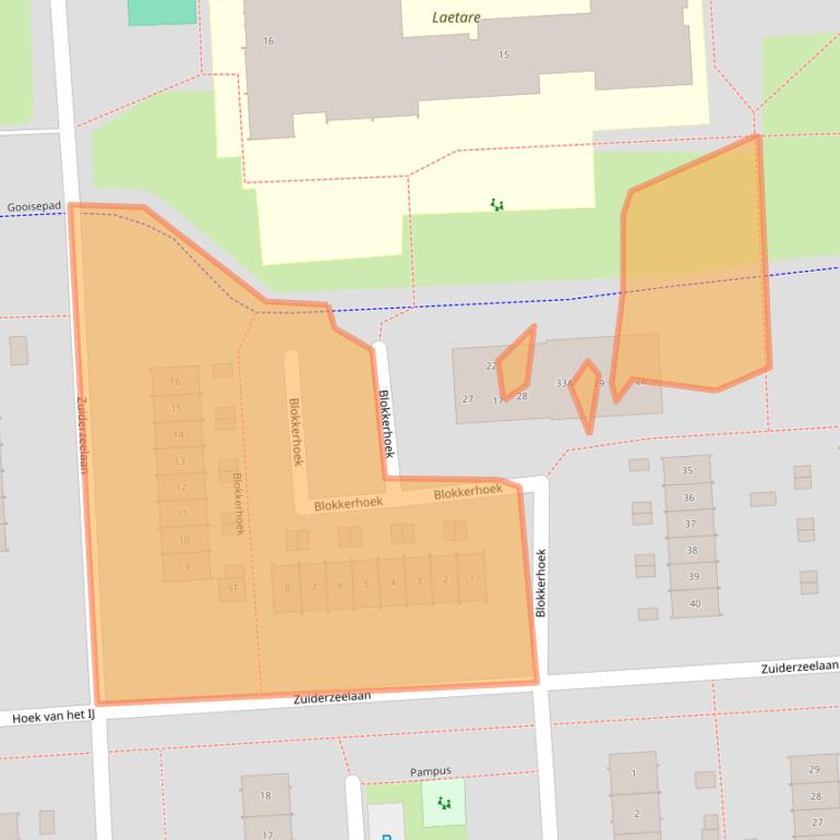 Kaart van postcodegebied 8223BE.