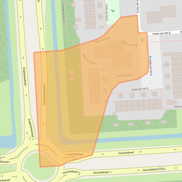 Kaart van postcodegebied 8223BJ.