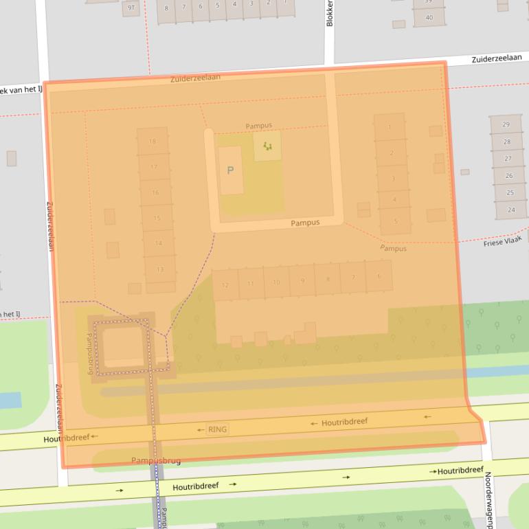 Kaart van postcodegebied 8223BM.