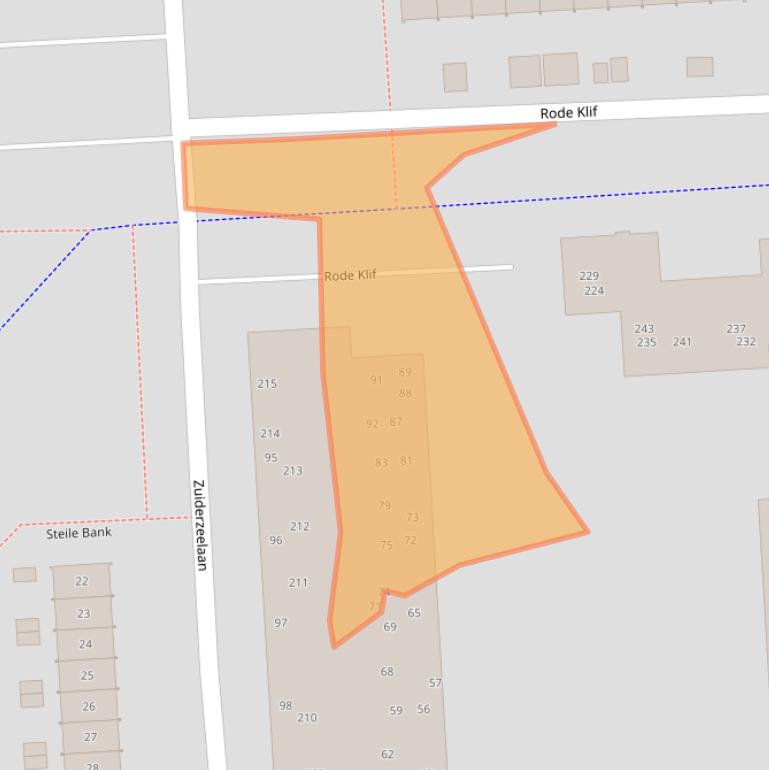 Kaart van postcodegebied 8223CD.