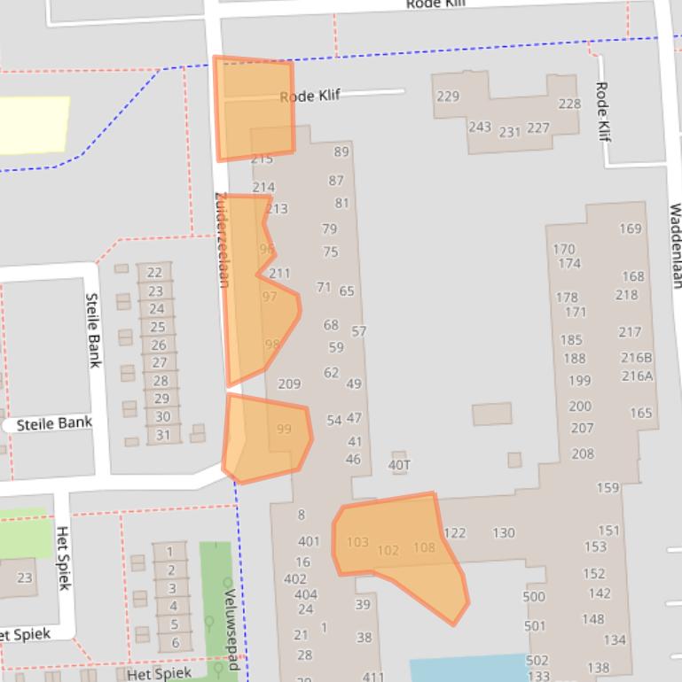 Kaart van postcodegebied 8223CE.