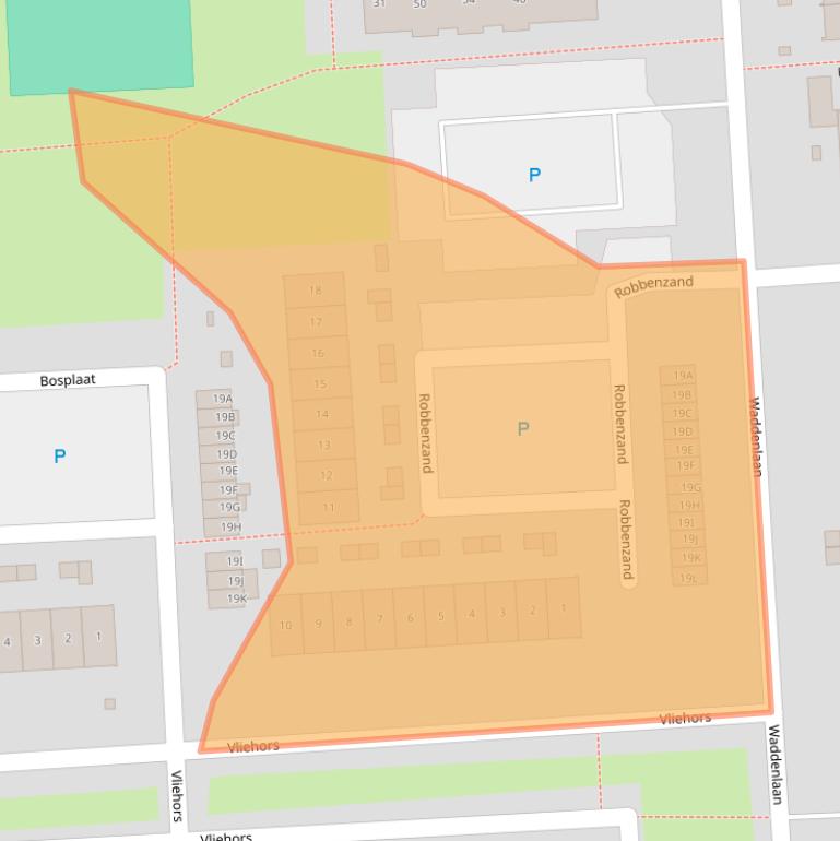 Kaart van postcodegebied 8223CT.