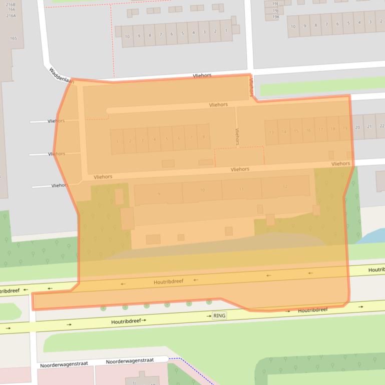 Kaart van postcodegebied 8223CX.