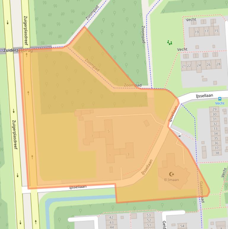 Kaart van postcodegebied 8223DA.