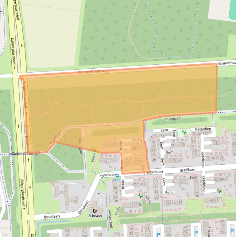 Kaart van postcodegebied 8223DB.