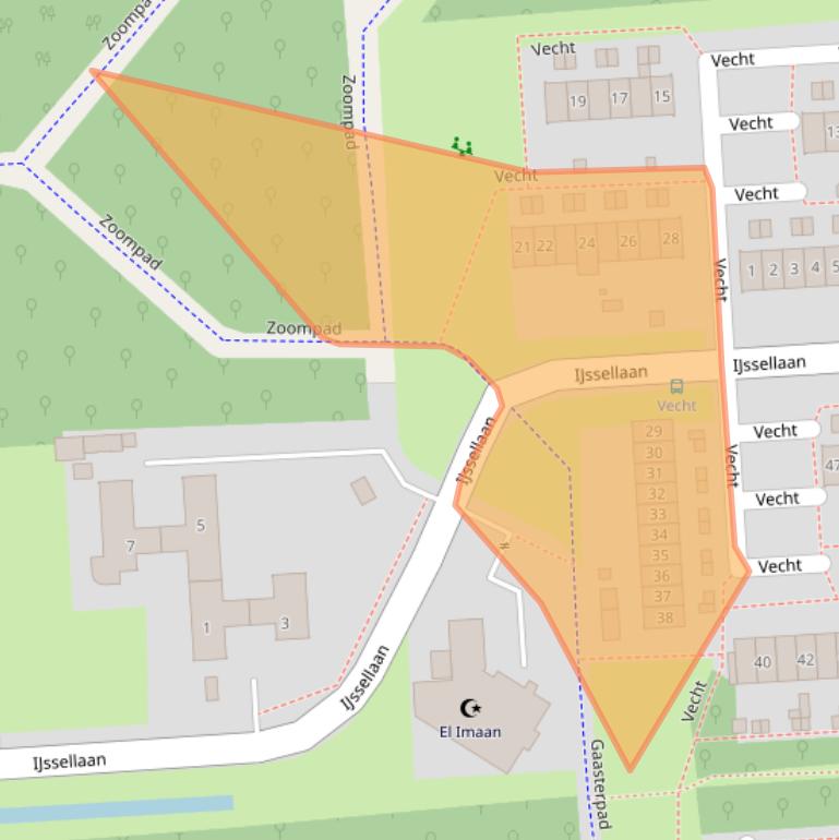 Kaart van postcodegebied 8223DC.