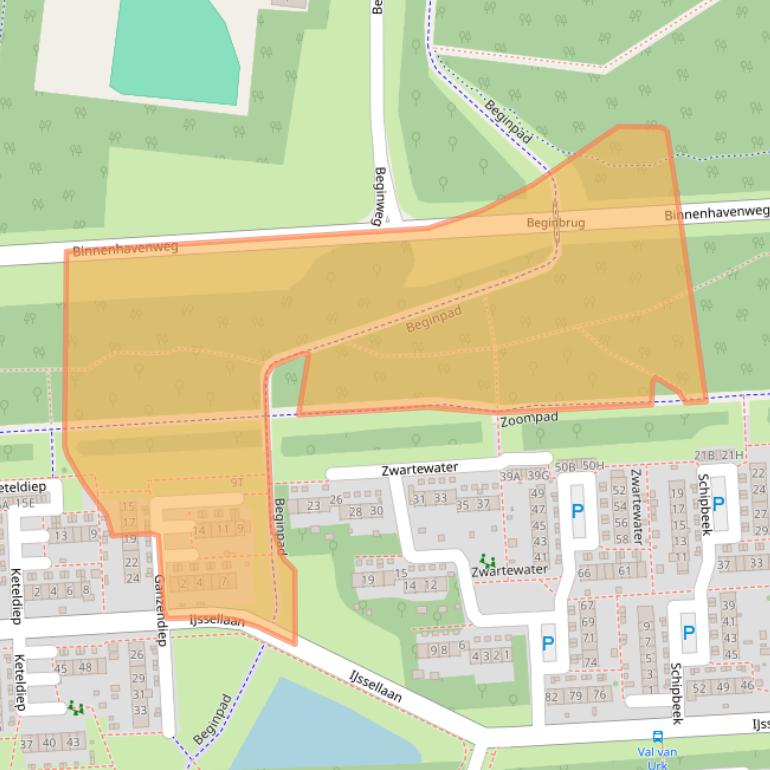 Kaart van postcodegebied 8223DK.