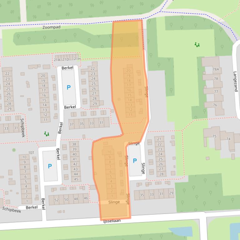 Kaart van postcodegebied 8223EA.
