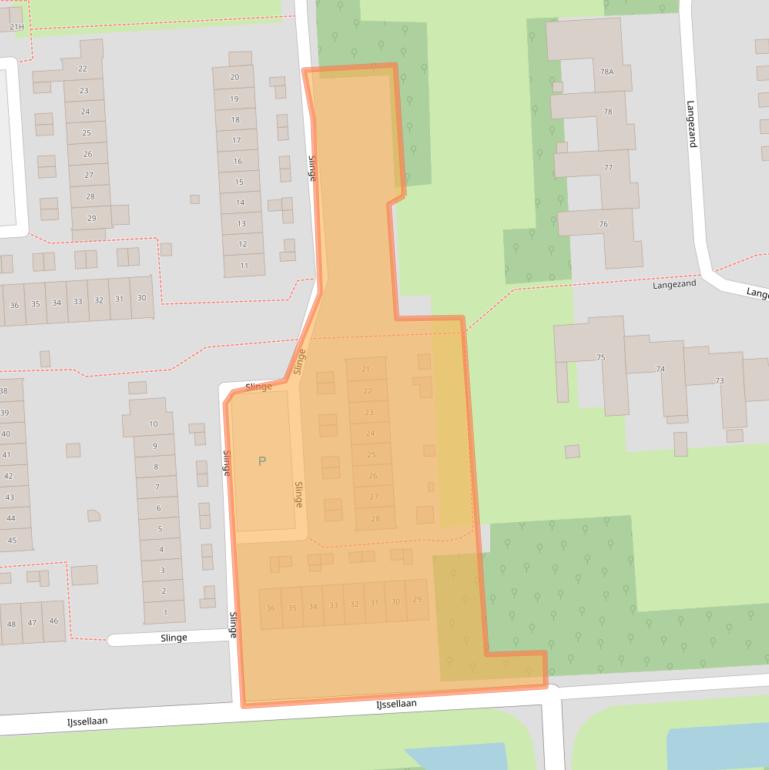 Kaart van postcodegebied 8223EB.